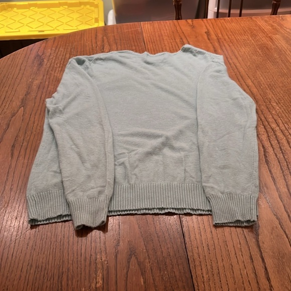 Wildfox White Label Light Material Teal Sweater With Pink Sequin Heart Size L - Picture 7 of 11